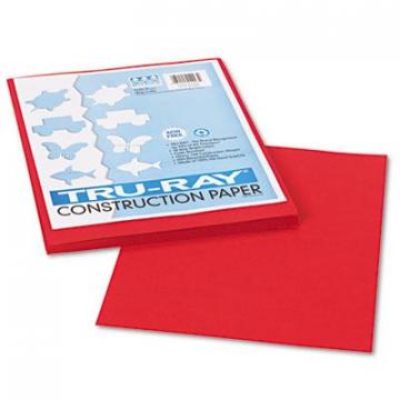 Pacon Tru-Ray Construction Paper, 76lb, 9 x 12, Holiday Red, 50/Pack