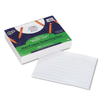 Pacon Multi-Program Handwriting Paper, 16 lb, 1/2" Long Rule, One-Sided, 8 x 10.5, 500/Pack