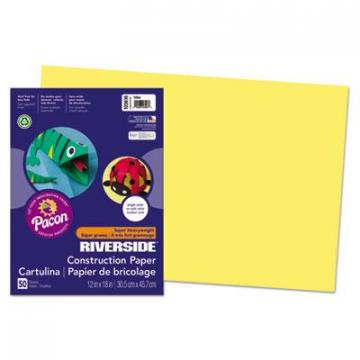 Pacon Riverside Construction Paper, 76lb, 12 x 18, Yellow, 50/Pack