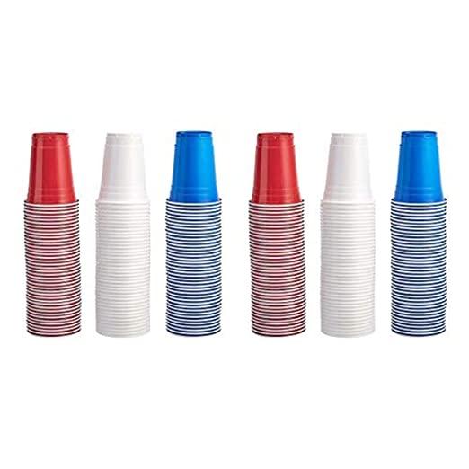 AmazonCommercial Plastic Cups, 16oz, Red, White, and Blue, Pack of 240