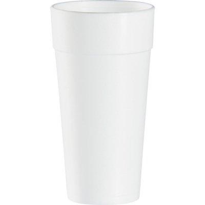 Dart Foam Drink Cups, Hot/Cold, 24oz, White, 25/Bag, 20 Bags/Carton