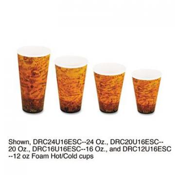 Dart Foam Hot/Cold Cups, 16oz, Brown/Black, 1000/Carton