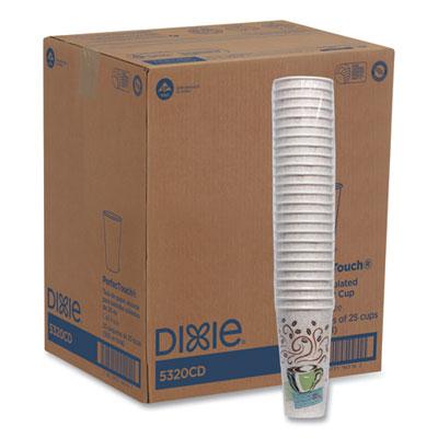 Georgia-Pacific Dixie Hot Cups, Paper, 20oz, Coffee Dreams Design, 25/Pack, 20 Packs/Carton
