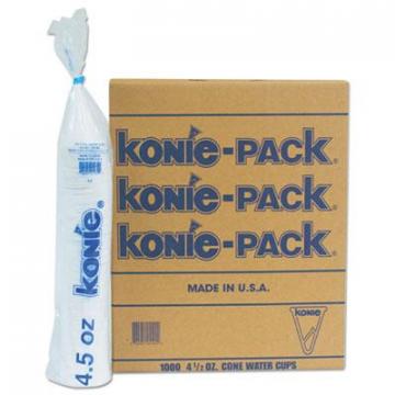 Konie Rolled Rim Paper Cone Cups, 4.5 oz, White, 200/Bag, 5 Bags/Pack