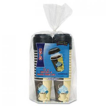 Dart Solo Duo Shield Paper Hot Cups/Lids Combo, 12oz, Tuscan Cafe, 52/Pack, 6 Packs/Carton