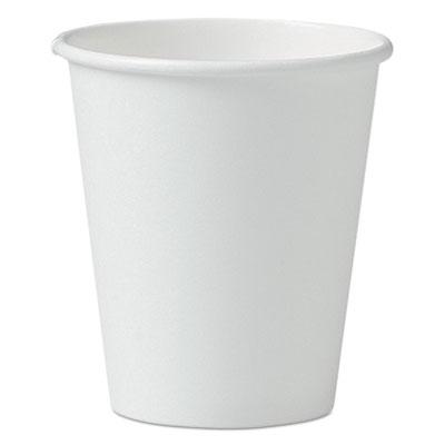 Dart Solo Single-Sided Poly Paper Hot Cups, 6oz, White, 50/Pack, 20 Packs/Carton