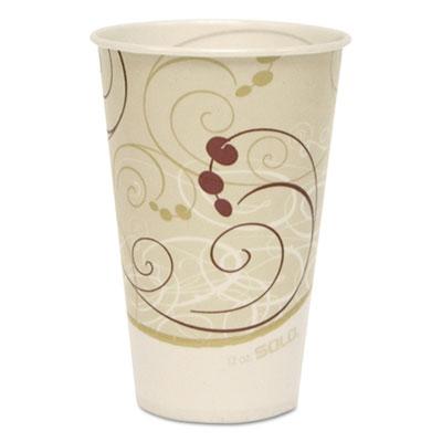 Dart Solo Symphony Treated-Paper Cold Cups, 12oz, White/Beige/Red, 100/Bag, 20 Bags/Carton