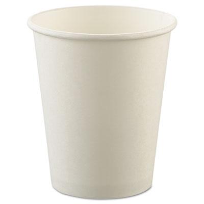 Dart Solo Uncoated Paper Cups, Hot Drink, 8oz, White, 1000/Carton