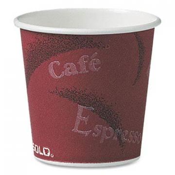 Dart Solo Polycoated Hot Paper Cups, 4 oz, Bistro Design, 50/Pack, 20 Pack/Carton