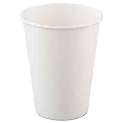 Dart Solo Single-Sided Poly Paper Hot Cups, 12oz, White, 50/Bag, 20 Bags/Carton