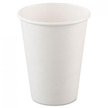 Dart Solo Single-Sided Poly Paper Hot Cups, 12oz, White, 50/Bag, 20 Bags/Carton