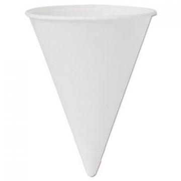 Dart Solo Cone Water Cups, Cold, Paper, 4oz, White, 200/Bag, 25 Bags/Carton
