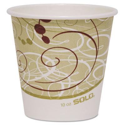 Dart Solo Polycoated Hot Paper Cups, 10 oz, Symphony Design, 1000/Carton