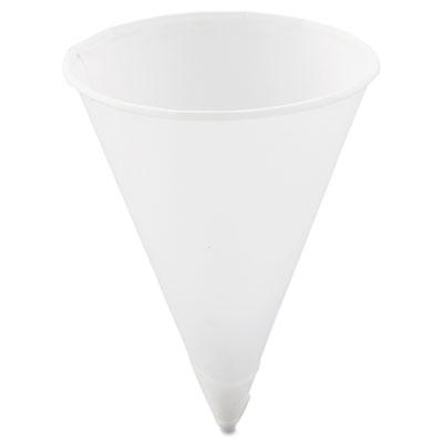 Dart Solo Cone Water Cups, Paper, 4oz, Rolled Rim, White, 200/Bag, 25 Bags/Carton
