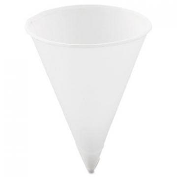 Dart Solo Cone Water Cups, Paper, 4oz, Rolled Rim, White, 200/Bag, 25 Bags/Carton