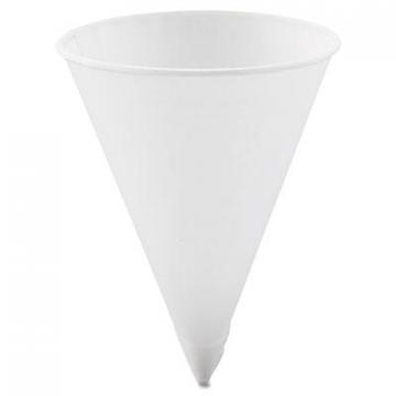 Dart Solo Cone Water Cups, Paper, 4.25oz, Rolled Rim, White, 5000/Carton