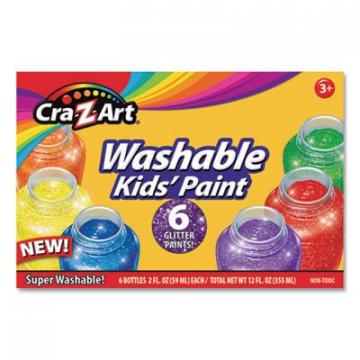 Cra-Z-Art Washable Kids Glitter Paint, 2 oz, Assorted Colors, 6/Set