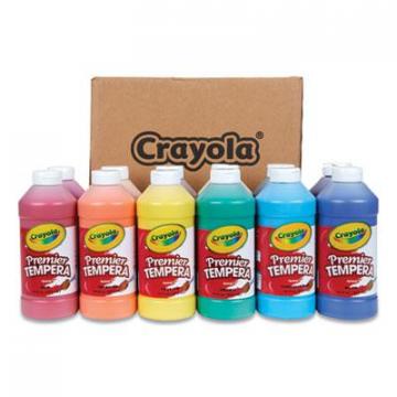Crayola Premier Tempera Paint, 12 Assorted Colors, 16 oz, 12/Set