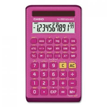 Casio FX-260 Solar II All-Purpose Scientific Calculator, 10-Digit LCD, Pink