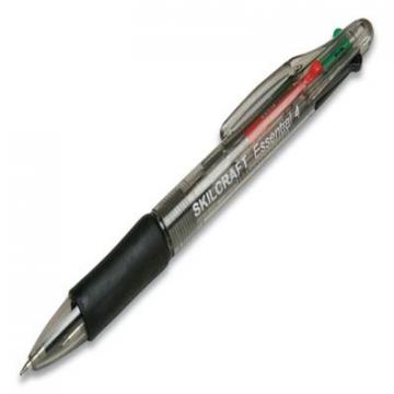 AbilityOne SKILCRAFT Essential 4-Color Ballpoint Pen, Black/Blue/Green/Red, Dozen