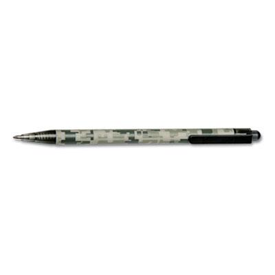 AbilityOne SKILCRAFT ACU-500 Retractable Ballpoint Pen, 1mm, Black Ink, Camo Barrel, Dozen