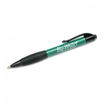 AbilityOne SKILCRAFT BioWrite Retractable Ballpoint Pen, 0.7mm, Blue Ink, Green Barrel, Dozen