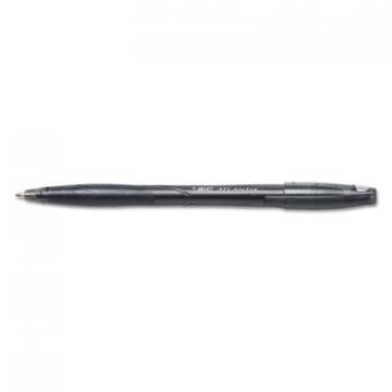 BIC Atlantis Stick Ballpoint Pen, Medium 1mm, Black Ink/Barrel, Dozen (VSG11BK)