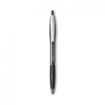 BIC Atlantis Retractable Ballpoint Pen, Medium 1mm, Black Ink/Barrel, Dozen (VCG11BK)