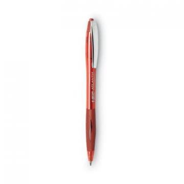 BIC Atlantis Retractable Ballpoint Pen, Medium 1mm, Red Ink/Barrel, Dozen (VCG11RD)