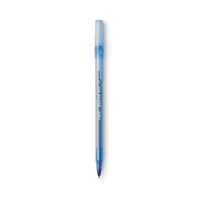 BIC Round Stic Xtra Life Stick Ballpoint Pen, 1.2 mm, Blue Ink, Gray Barrel, 240/Carton (GSM240BE)