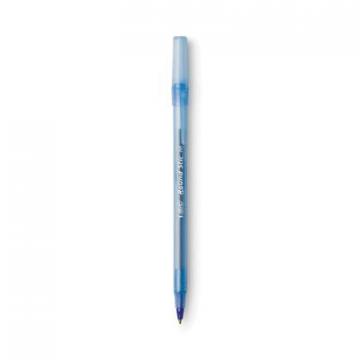BIC Round Stic Xtra Life Stick Ballpoint Pen, 1.2 mm, Blue Ink, Gray Barrel, 240/Carton (GSM240BE)