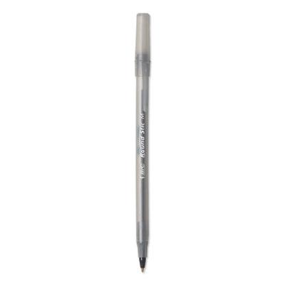 BIC Round Stic Xtra Life Stick Ballpoint Pen VP, 1mm, Black Ink and Barrel, 240/Carton (GSM240BK)