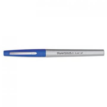 Paper Mate Flair Felt Tip Stick Porous Point Marker Pen, 0.4mm, Blue Ink/Barrel, Dozen