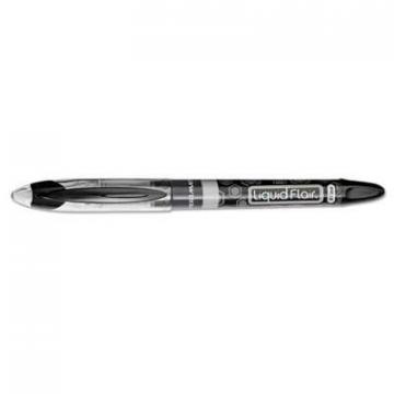 Paper Mate Liquid Flair Stick Marker Pen, 0.4mm, Black Ink, Gray/Black Barrel, Dozen