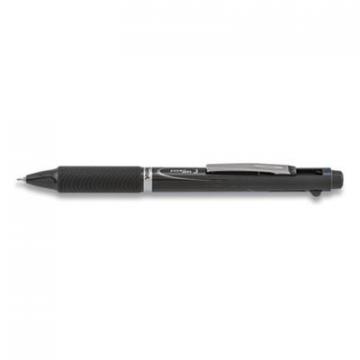 Pentel EnerGel 3 Multi-Color Gel Pen, Retractable, Fine 0.5 mm, Black/Blue/Red Ink, Gray Barrel