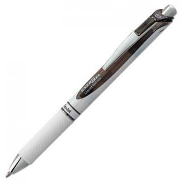 Pentel EnerGel RTX Retractable Gel Pen, 0.7mm, Black Ink, White/Black Barrel