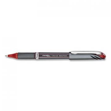 Pentel EnerGel NV Stick Gel Pen, 1 mm Metal Tip, Red Ink/Barrel, Dozen