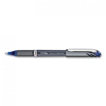 Pentel EnerGel NV Stick Gel Pen, 1 mm Metal Tip, Blue Ink/Barrel, Dozen