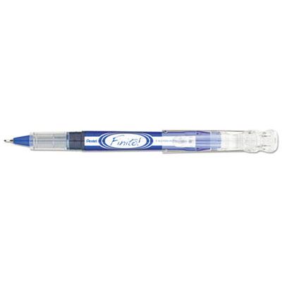 Pentel Finito! Stick Porous Point Pen, Extra-Fine 0.4mm, Blue Ink, Blue/Silver Barrel