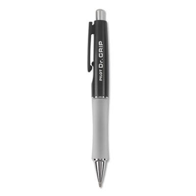 Pilot Dr. Grip Retractable Ballpoint Pen, Medium 1mm, Black Ink, Black Barrel