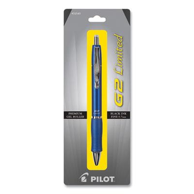 Pilot G2 Limited Retractable Gel Pen, Fine 0.7 mm, Black Ink, Blue Barrel