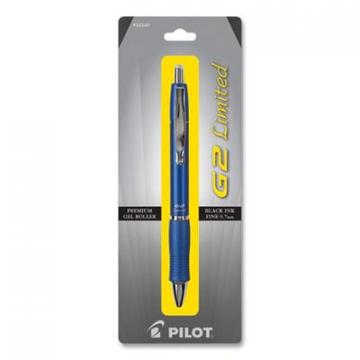 Pilot G2 Limited Retractable Gel Pen, Fine 0.7 mm, Black Ink, Blue Barrel