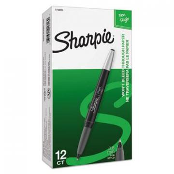 Sharpie Grip Stick Porous Point Pen, Fine 0.5mm, Black Ink, Black Barrel