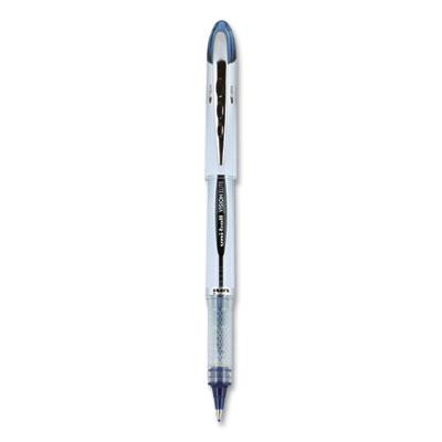 uni-ball VISION ELITE Stick Roller Ball Pen, 0.8mm, Blue-Black Ink, White/Blue Black Barrel