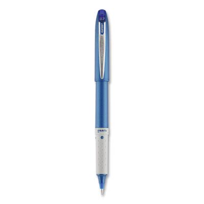 uni-ball Grip Stick Roller Ball Pen, Fine 0.7mm, Blue Ink/Barrel, Dozen