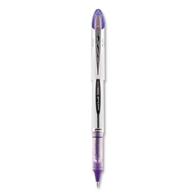 uni-ball VISION ELITE Stick Roller Ball Pen, Bold 0.8mm, Purple Ink, White/Purple Barrel