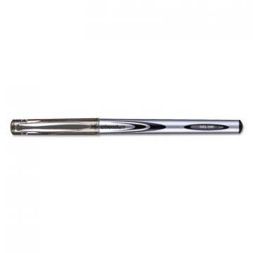 Universal Stick Gel Pen, Medium 0.7mm, Black Ink, Silver/Black Barrel, Dozen