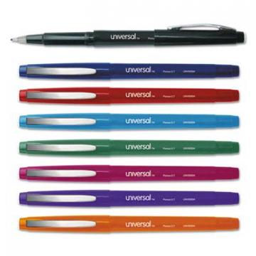 Universal Stick Porous Point Pen, Medium 0.7mm, Assorted Ink/Barrel, 8/Pack