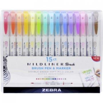 Zebra Pen Mildliner Brush Pen & Marker Set