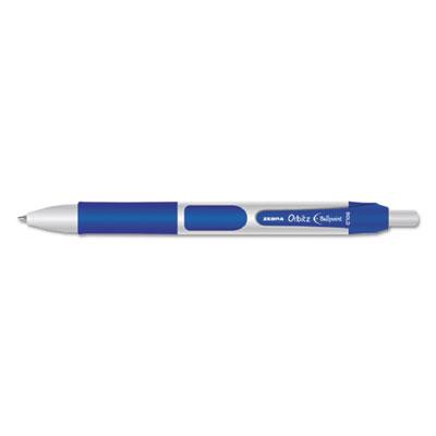 Zebra Orbitz Retractable Ballpoint Pen, Bold 1.6mm, Blue Ink, Gray/Blue Barrel, Dozen